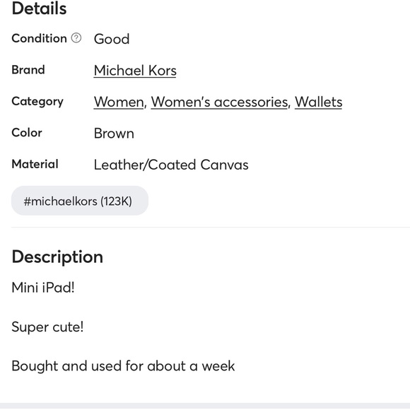 Michael Kors Good Looking Logo Brown Canvas Gold Hardware Apple IPad Mini Cover - Picture 5 of 5